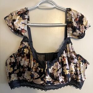 Adorable Floral Bralette with Cap Sleeves